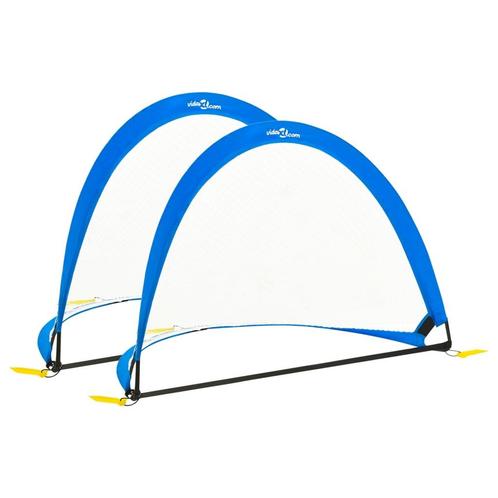 vidaXL 2 st Kindervoetbaldoelen met opbergtas 119x82x84,5 cm, Sport en Fitness, Voetbal, Nieuw, Verzenden