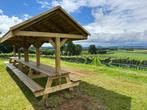 Picknicktafel Tuintafel met dak Buiten tafel met afdak, Tuin en Terras, Ophalen of Verzenden, Nieuw, Rechthoekig, Hout