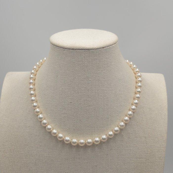 Zonder Minimumprijs - Halsketting Zilver Parel - Akoya 8.0mm, Sieraden, Tassen en Uiterlijk, Kettingen