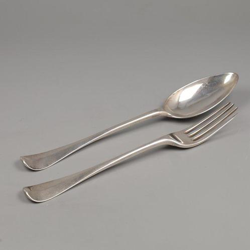 Jan Vis, Amsterdam 1779 - Tafelcouvert - Bestekset (10) -, Antiek en Kunst, Antiek | Goud en Zilver