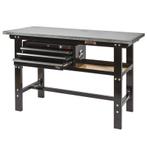 Werkbank zwart 150 cm met zinken werkblad en, Doe-het-zelf en Verbouw, Werkbanken, Ophalen of Verzenden, Nieuw