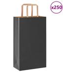 vidaXL Papieren zakken 250 st met hengsels 21x11x36 cm zwart, Diversen, Verzenden, Nieuw