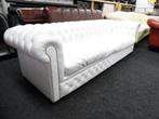 Chesterfield Top Deal !!! 4 Zits Wit Leren Chesterfield Bank, Ophalen, Chesterfield, Leer, Zo goed als nieuw