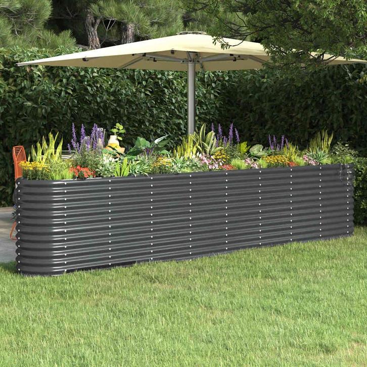 vidaXL Plantenbak 332x40x68 cm gegalvaniseerd staal, Tuin en Terras, Bloembakken en Plantenbakken, 100 cm of meer, Nieuw, Metaal