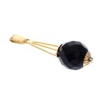 Gouden vintage kegel hanger met granaat (granaat steen), Ophalen of Verzenden, Gebruikt, Goud, Overige merken