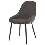 2x eetkamerstoel / woonkamerstoel - donker taupe - stalen, Huis en Inrichting, Stoelen, Verzenden, Nieuw