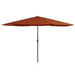 vidaXL Parasol met metalen paal 390 cm terracottakleurig, Verzenden, Nieuw, 3 tot 4 meter