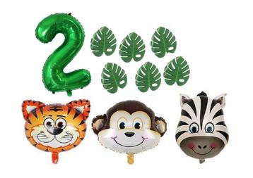 Folie ballonnen jungle | verjaardag set | Cijfer 2 - 3 - 4