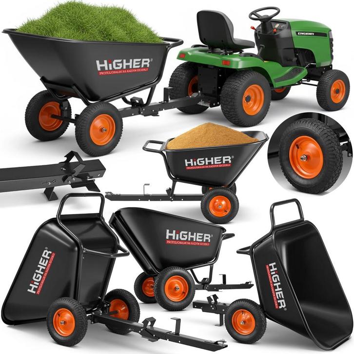 Aanhanger voor zitmaaier - kiepkar - 350L - tot 300 kg, Tuin en Terras, Zitmaaiers, Nieuw, Ophalen of Verzenden