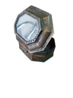 Victorian octogonal brass with mirror case with locker -