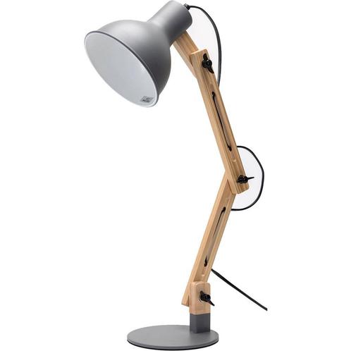 LED Bureaulamp - Aigi Julia - E27 Fitting - Rond - Mat, Huis en Inrichting, Lampen | Tafellampen, Nieuw, Hout, Ophalen of Verzenden