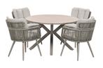 GI Linares/Edison ronde rope dining tuinset Ø122 cm. - Taupe, Verzenden, Nieuw, Overige materialen, Tuinset