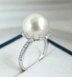 Ring 18 kt. witgoud - Rond, 12.75 mm - South Sea Parel -, Nieuw