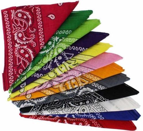 Fako Fashion® - Bandana Set - Paisley Bandanas - 12 Stuks, Kleding | Heren, Mutsen, Sjaals en Handschoenen, Verzenden