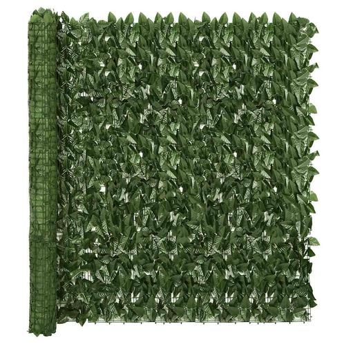 vidaXL Balkonscherm met donkergroene bladeren 300x150 cm, Tuin en Terras, Zonneschermen, Nieuw, Verzenden