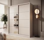 Meubella | Kledingkast 180cm beige Garderobekast Met spiegel, 150 tot 200 cm, Nieuw, Modern, 50 tot 75 cm