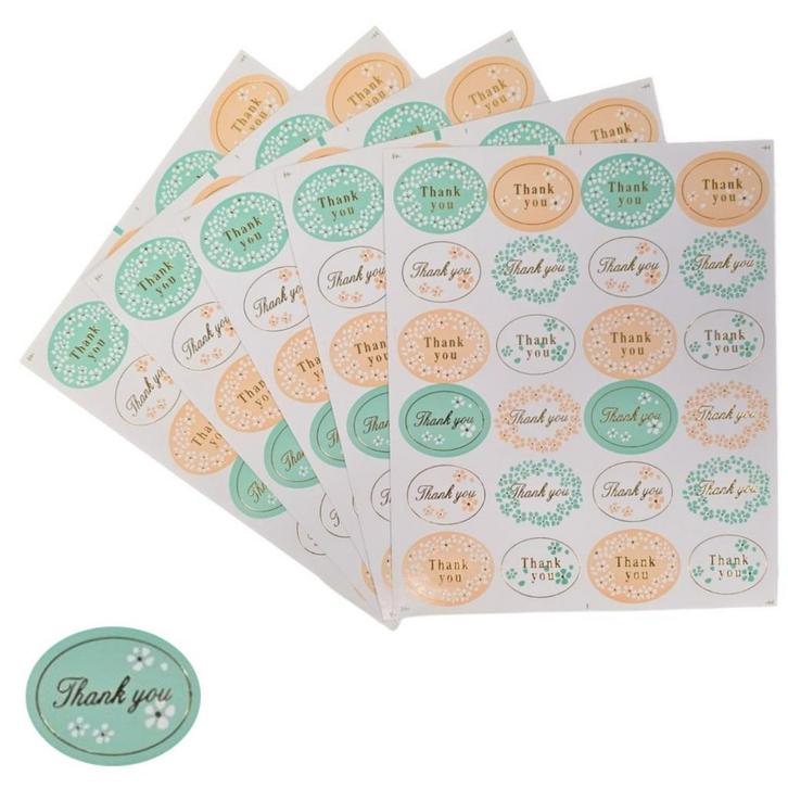 Fako Bijoux - Thank You Stickers Op Vel - 32x25mm - Thank, Diversen, Cadeauverpakkingen, Verzenden