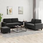 vidaXL 3-delige Loungeset stof zwart, Verzenden, Nieuw, Vierpersoons of meer, Stof