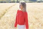 Patroon Gebreide Trui Red Sunrise met Raglan, Reliëfpatr, Hobby en Vrije tijd, Breien en Haken, Ophalen of Verzenden, Nieuw