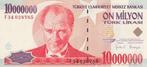 1999 Au Turkey P 214 10 000 000 Lira, Postzegels en Munten, Bankbiljetten | Europa | Niet-Eurobiljetten, Verzenden