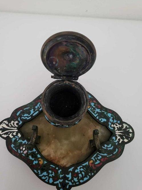 Écritoire ancien en bronze et émail cloisonné -, Antiek en Kunst, Antiek | Overige Antiek