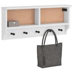 vidaXL Wandkapstok SANDNES wit 87x12x35 cm massief, Verzenden, Nieuw