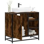vidaXL Wastafelkast 65x33x60 cm bewerkt hout gerookt, Huis en Inrichting, Badkamer | Badkamermeubels, Verzenden, Nieuw, Minder dan 100 cm