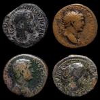 Romeinse Rijk. Lote de 4 monedas Æ incl.: Trajano, Adriano y, Postzegels en Munten, Munten | Europa | Niet-Euromunten