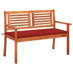 vidaXL Tuinbank 2-zits met kussen 120 cm massief, Verzenden, Nieuw, Hout