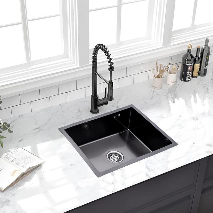 Spoelbak | Keuken wasbak | Gootsteen | 59x44x20 | Zwart, Huis en Inrichting, Keuken | Keukenelementen, Minder dan 25 cm, Zwart