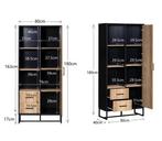 Highboard Kast Houtlook – Zwart Frame, Deur, Lades, Vakken, Verzenden, Nieuw