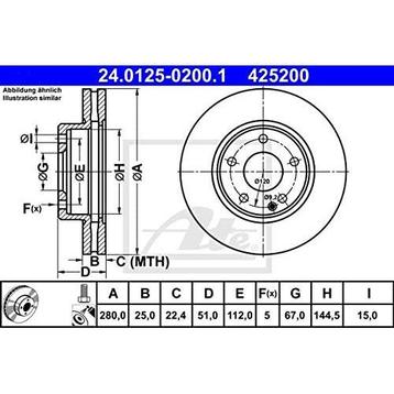 ATE - remschijven set - mercedes a 246 (model beschikbaar voor biedingen