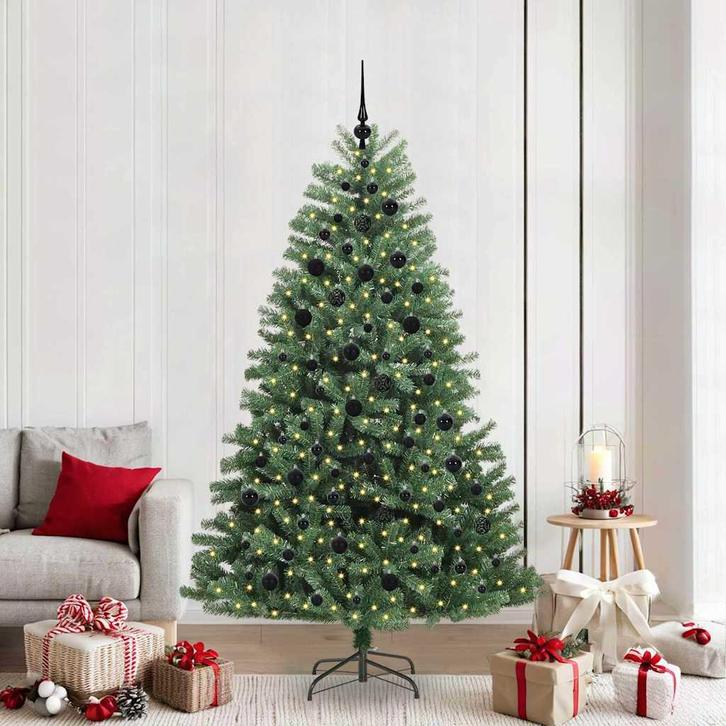 vidaXL Kunstmatige Inklapbare Kerstboom Groen 210 cm PVC en, Diversen, Kerst, Nieuw, Verzenden
