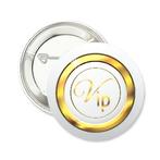 Button Vip Gold on White rond, Hobby en Vrije tijd, Feestartikelen, Nieuw, Versiering, Geboorte of Huwelijk, Verzenden