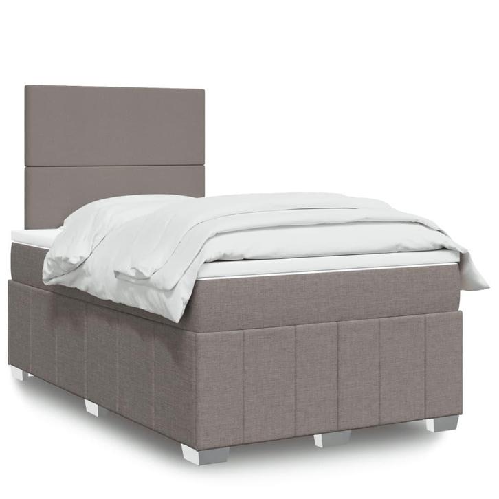 vidaXL Boxspring met matras stof taupe 120x190 cm, Huis en Inrichting, Slaapkamer | Bedden, 120 cm, 190 cm of minder, Twijfelaar