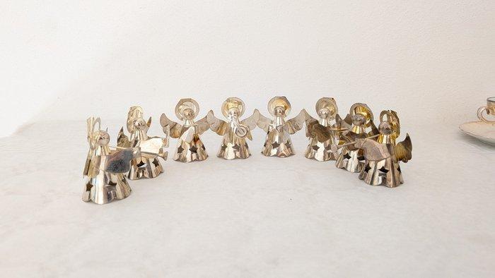 Tafelservies (8) - Kerstengelen - Metaal - Opruiming, Antiek en Kunst, Curiosa en Brocante
