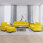 vidaXL 4-delige Loungeset fluweel geel, Verzenden, Nieuw, Vierpersoons of meer, Stof