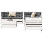 vidaXL 5-delige Loungeset massief grenenhout wit, Tuin en Terras, Verzenden, Nieuw, Loungeset