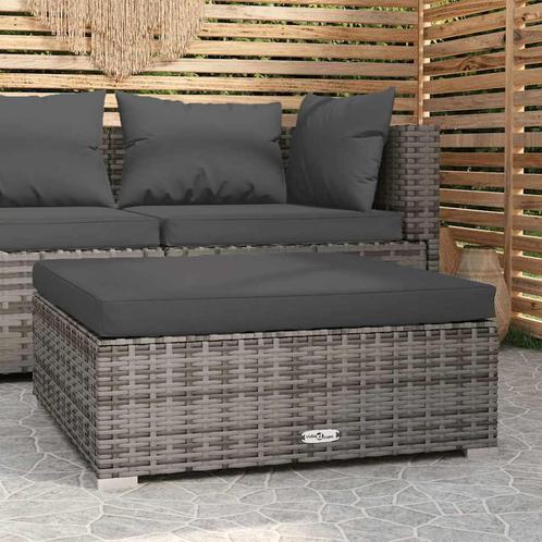vidaXL Tuinvoetenbank met kussen 70x70x30 cm poly rattan, Tuin en Terras, Tuinsets en Loungesets, Nieuw, Rotan, Verzenden
