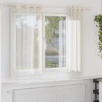 vidaXL Gordijnen voile met doorvoertules 2 st 140x140 cm, Verzenden, Nieuw, Crème