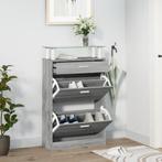 vidaXL Schoenenkast 63x24x104 cm bewerkt hout grijs sonoma, Huis en Inrichting, Verzenden, Nieuw