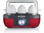 Severin EK 3168 Eierkoker Rood metallic rvs-zwart 1-6 eieren, Verzenden, Nieuw