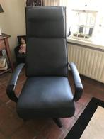 Leren relaxfauteuil met stalen frame - met extra nekkussen, Huis en Inrichting, Ophalen of Verzenden, Nieuw, Leer