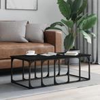 vidaXL Salontafel 100x50x35,5 cm bewerkt hout zwart, Huis en Inrichting, Tafels | Salontafels, 100 tot 150 cm, Verzenden, Nieuw