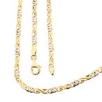 Bicolor gouden infinity schakel ketting | 42 cm, Sieraden, Tassen en Uiterlijk, Kettingen, Ophalen of Verzenden, Gebruikt, Overige kleuren