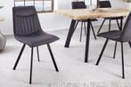 Design stoel ASTON vintage grijs met decoratieve quilting, Nieuw, Ophalen of Verzenden