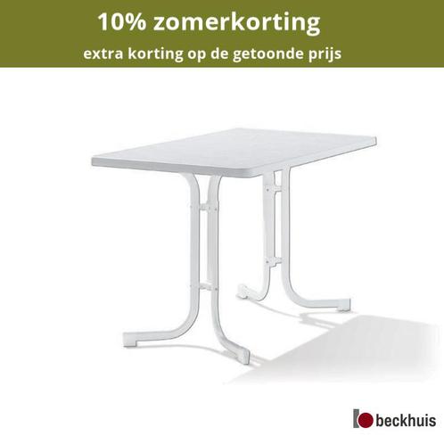 Sieger Boulevard klaptafels staalbuis/Mecalit Pro 70 cm tot, Tuin en Terras, Tuintafels, Nieuw, Kunststof, Ophalen of Verzenden