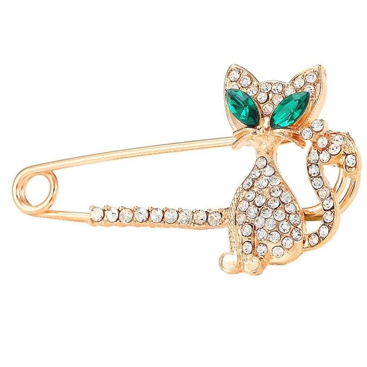 Fako Bijoux - Sierspeld / Sjaalspeld - Kat - Kristal -, Sieraden, Tassen en Uiterlijk, Broches, Verzenden