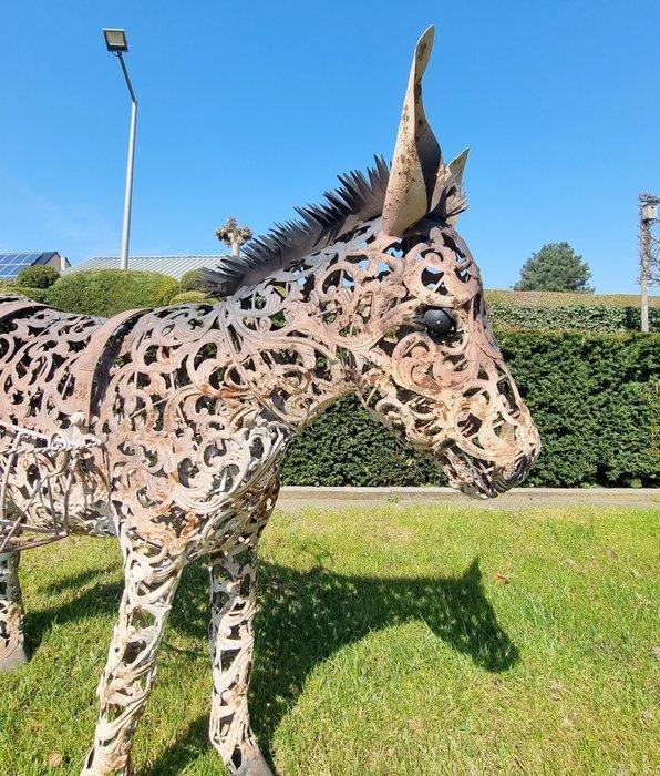 Large donkey flower basket - Beeldje - Ezel - IJzer, Antiek en Kunst, Curiosa en Brocante