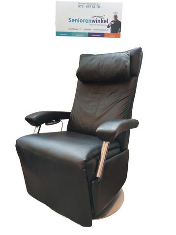 Fitform 614 Sta- Op en relax stoel in zwart leder NIEUWSTAAT